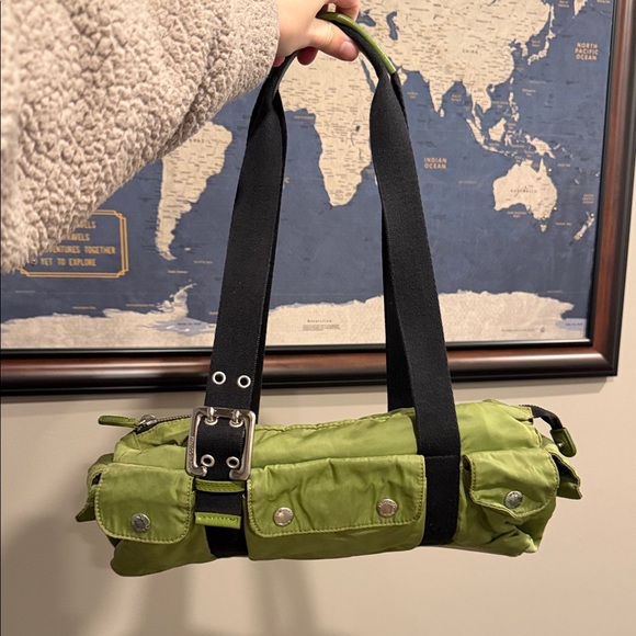 Franco Sarto Handbags - Franco Sarto Green Mini Bag with Black Straps